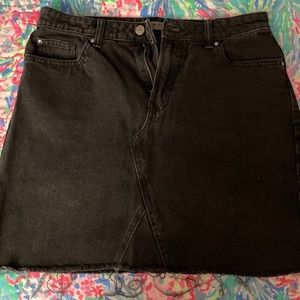 Black denim skirt